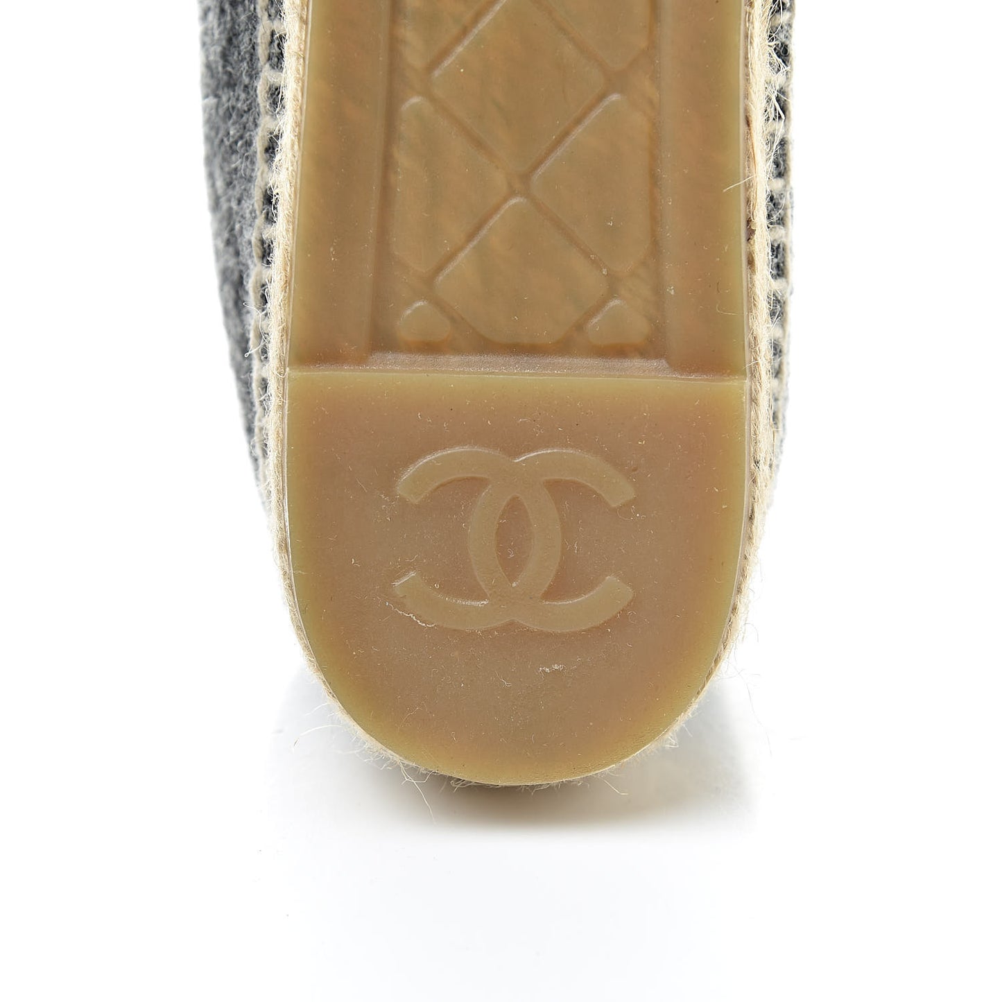 Tweed Velvet CC Espadrilles 37 Grey Black