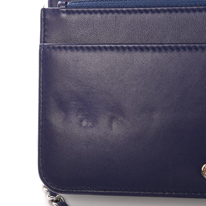 Chanel Lambskin Quilted Degrade Wallet On Chain WOC Purple White 8 of 12
