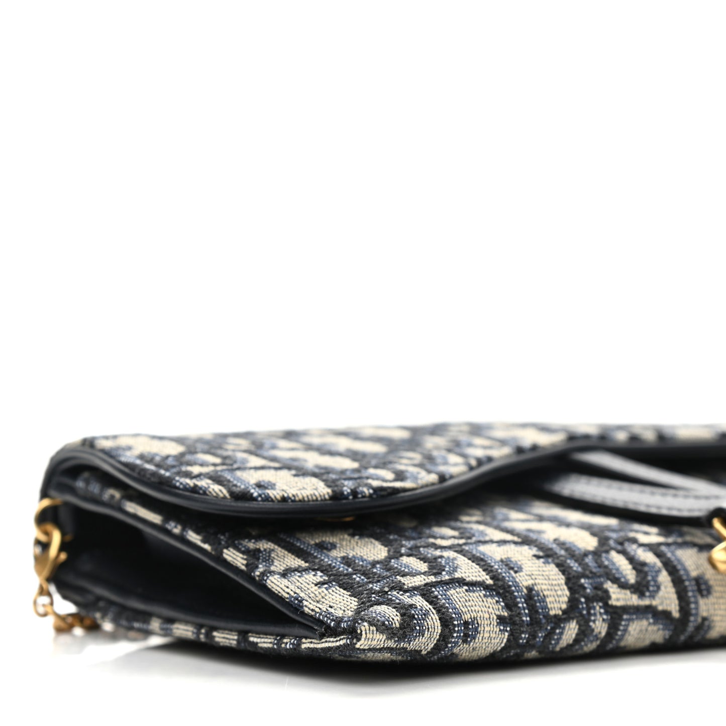 Oblique Saddle Chain Long Wallet Blue