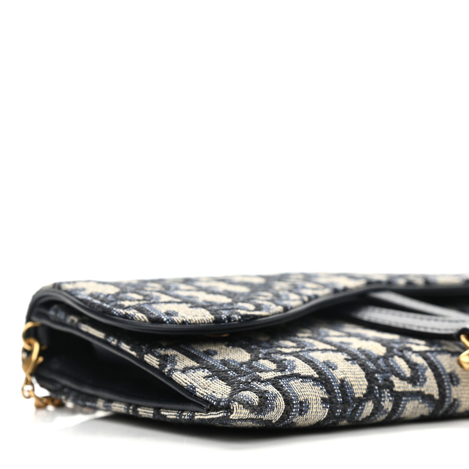 Christian Dior Oblique Saddle Chain Long Wallet Blue 11 of 12