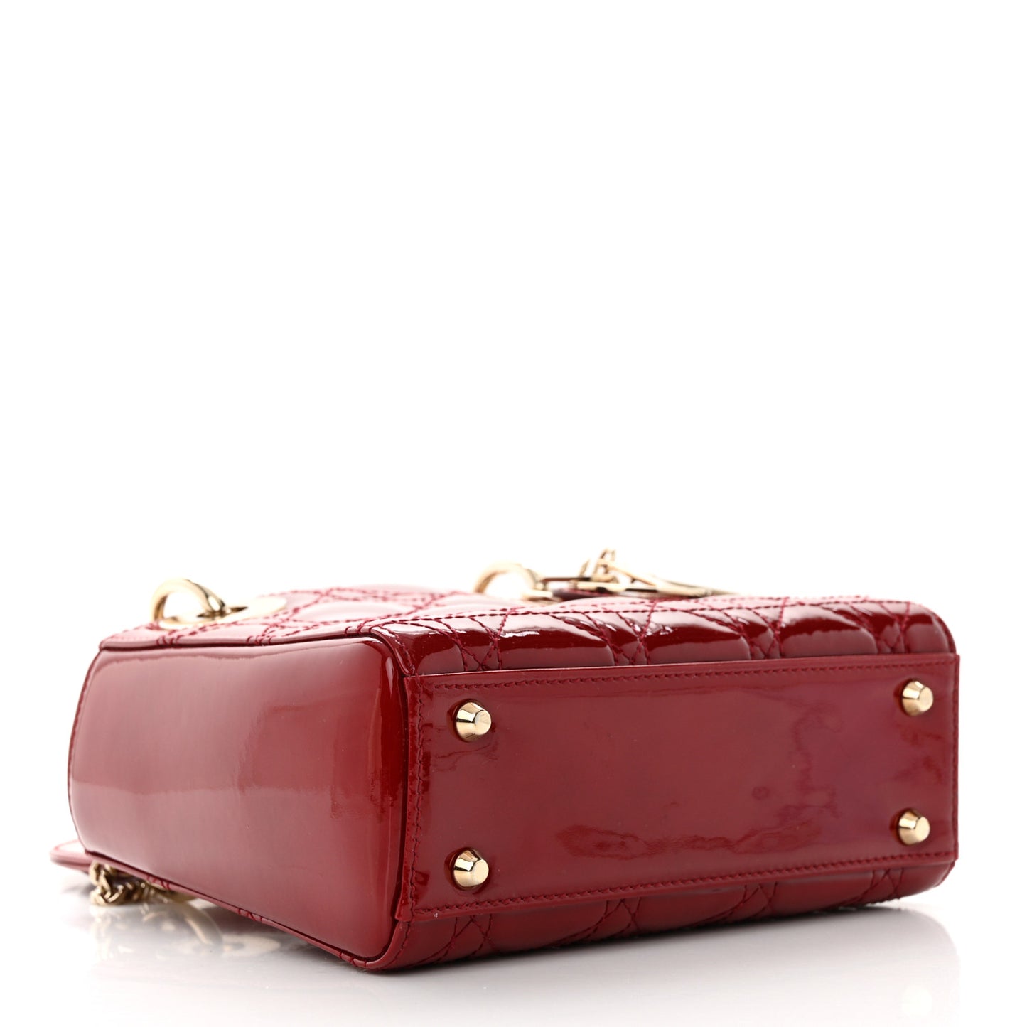 Patent Cannage Mini Lady Dior Red