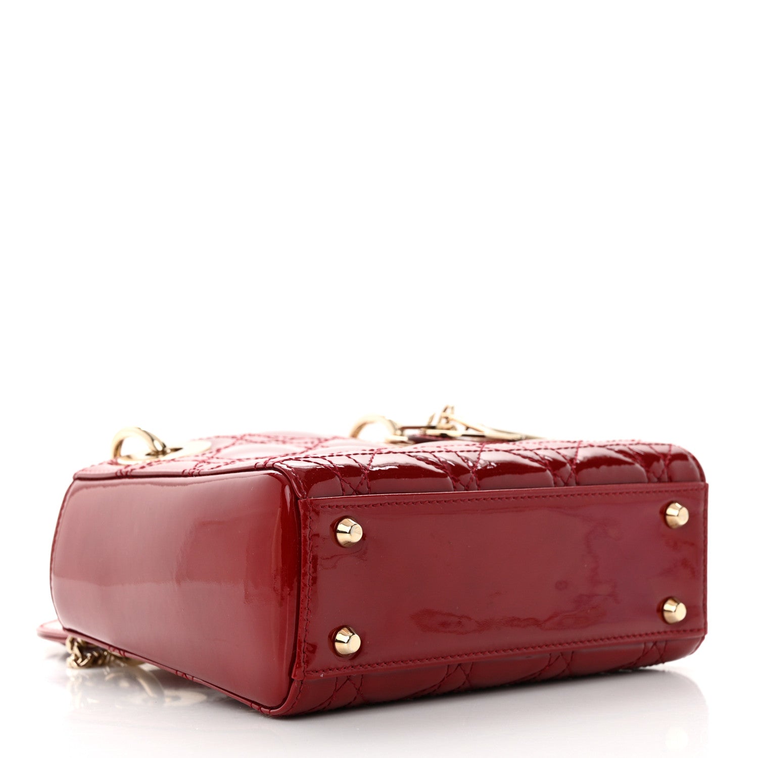 Christian Dior Patent Cannage Mini Lady Dior Red 4 of 10