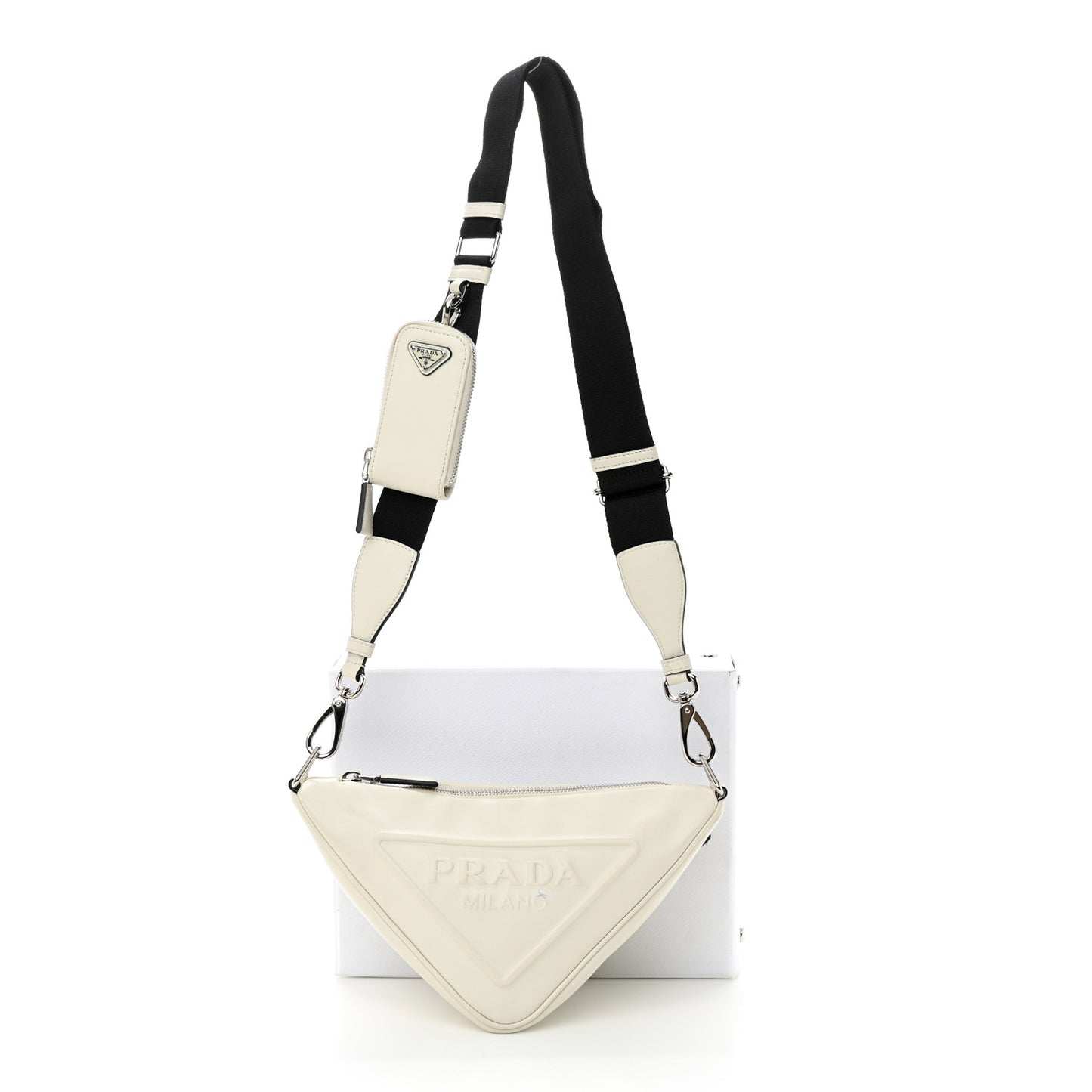 Grace Lux Triangle Shoulder Bag White