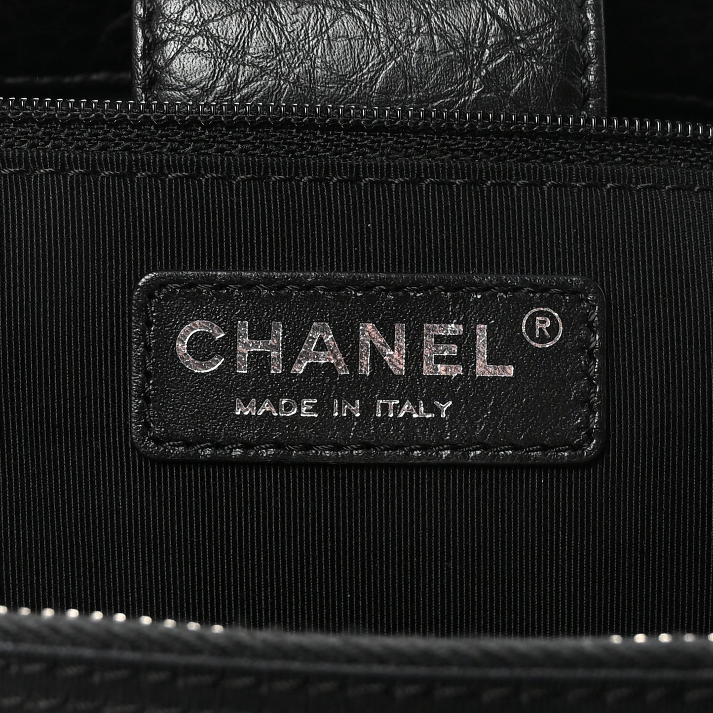 Calfskin Cerf Executive Shopper Tote Black