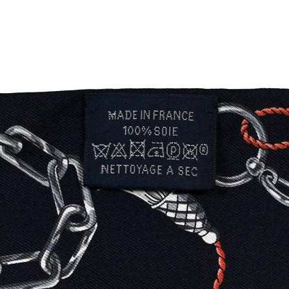 Hermes Silk C'est la Fete Twilly Ardoise Clair Rose Pale Bleu Marine 3 of 4
