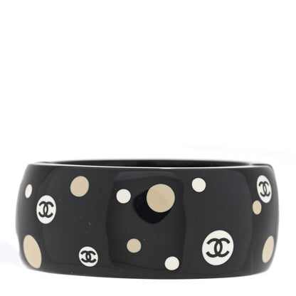 Chanel Resin Polka Dot CC Cuff Black 1 of 4