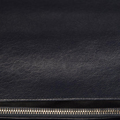 Saint Laurent Sheepskin Matelasse Chevron Monogram Large College Satchel Navy Blue 8 of 12