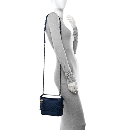 Chanel Patent Goatskin Quilted Small Gabrielle Hobo Blue 2 of 11