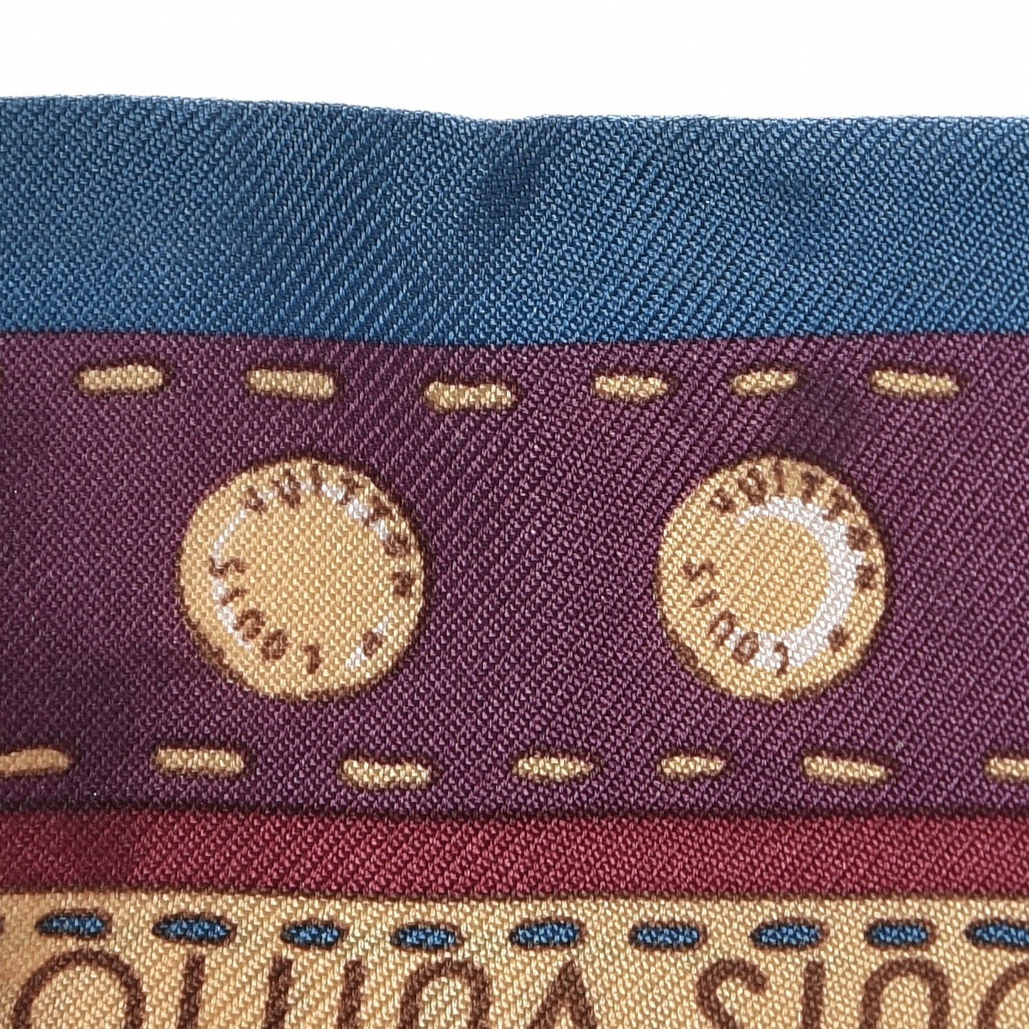 Silk Monogram Map Bandeau Prune Petrole
