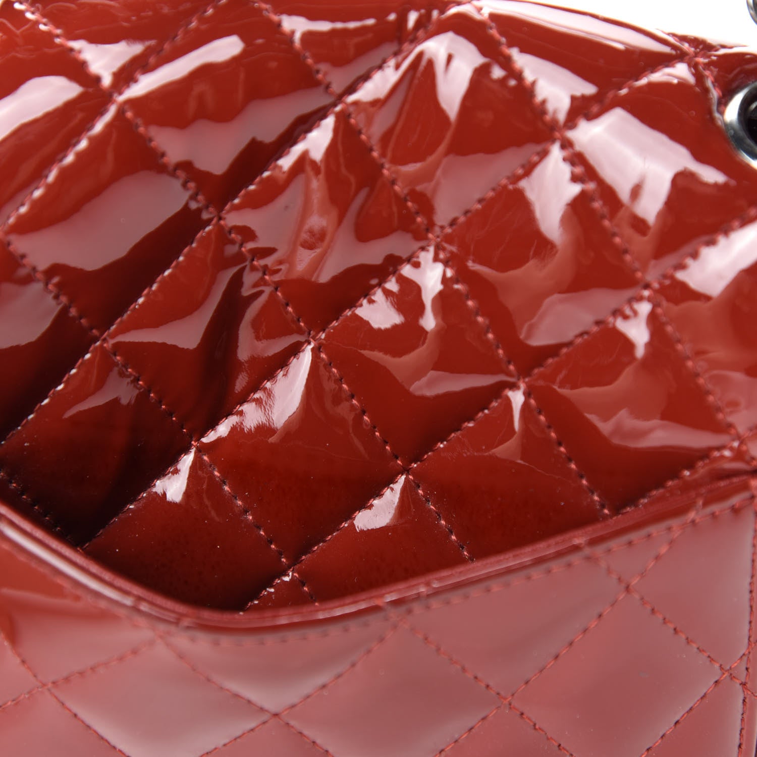Chanel Patent Quilted Mini Square Flap Red 8 of 13