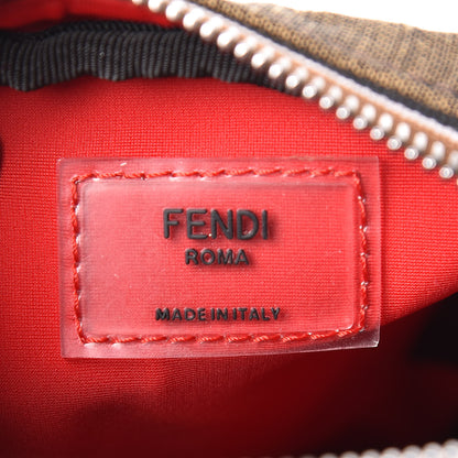Fendi Jacquard Vitello Century Pequin Logo Plate Small Crossbody Messenger Tobacco Moro Black 6 of 12