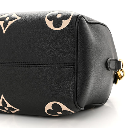 Louis Vuitton Empreinte Monogram Giant Speedy Bandouliere 25 Black Beige 9 of 10
