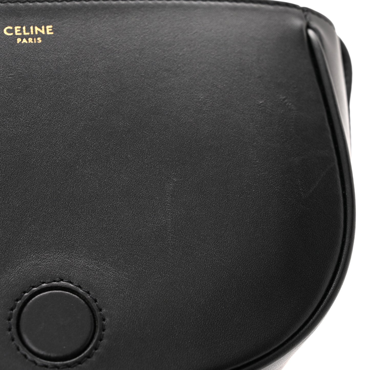 Smooth Calfskin Cuir Triomphe Folco Crossbody Bag Black