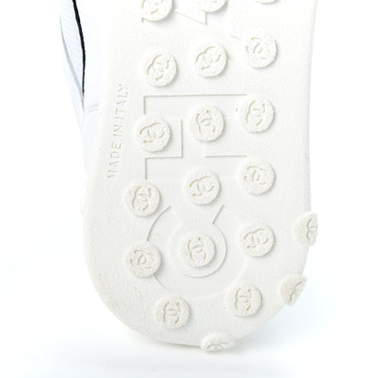 Chanel Calfskin Mesh Lycra Womens Logo Sneakers 38 White 7 of 9