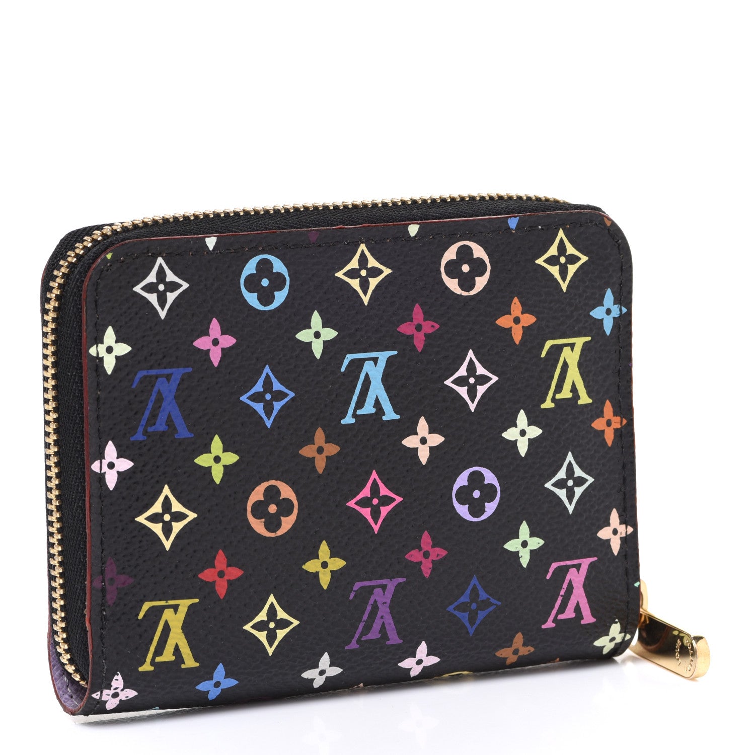 Louis Vuitton Monogram Multicolor Zippy Coin Purse Black Violet 3 of 8