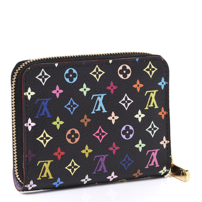 Louis Vuitton Monogram Multicolor Zippy Coin Purse Black Violet 3 of 8