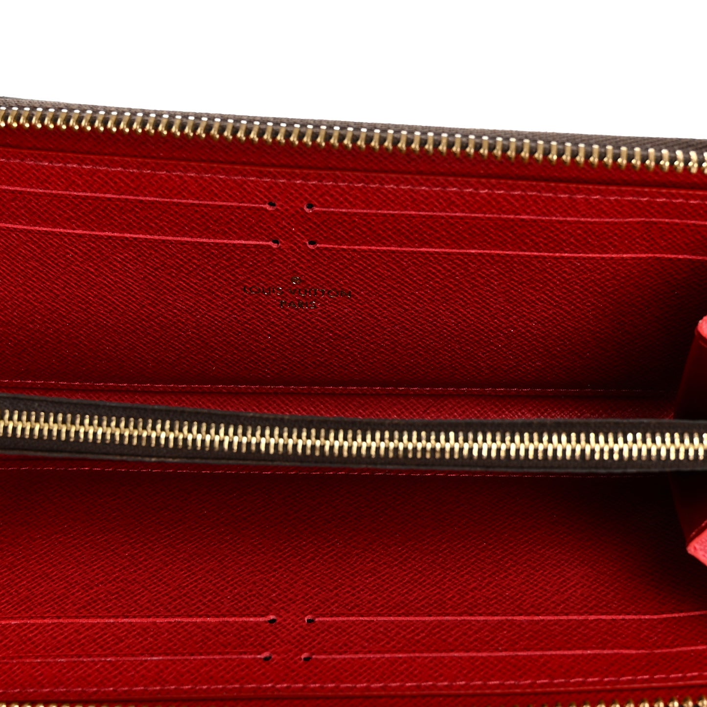 Damier Ebene Clemence Wallet Cherry