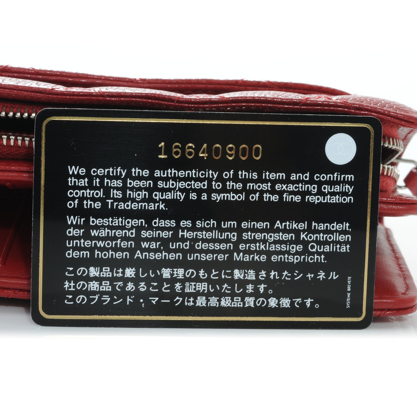 Caviar Quilted Zip Wallet Red