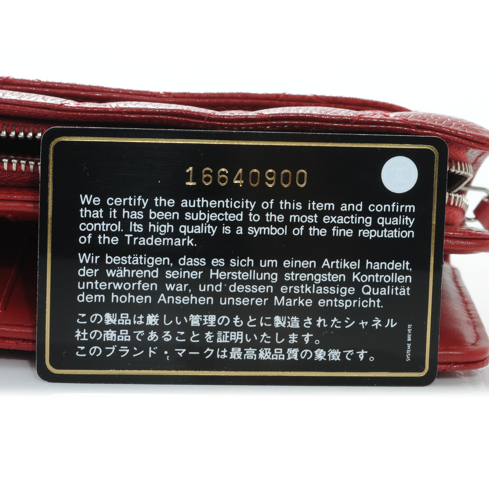 Chanel Caviar Quilted Zip Wallet Red 9 of 9