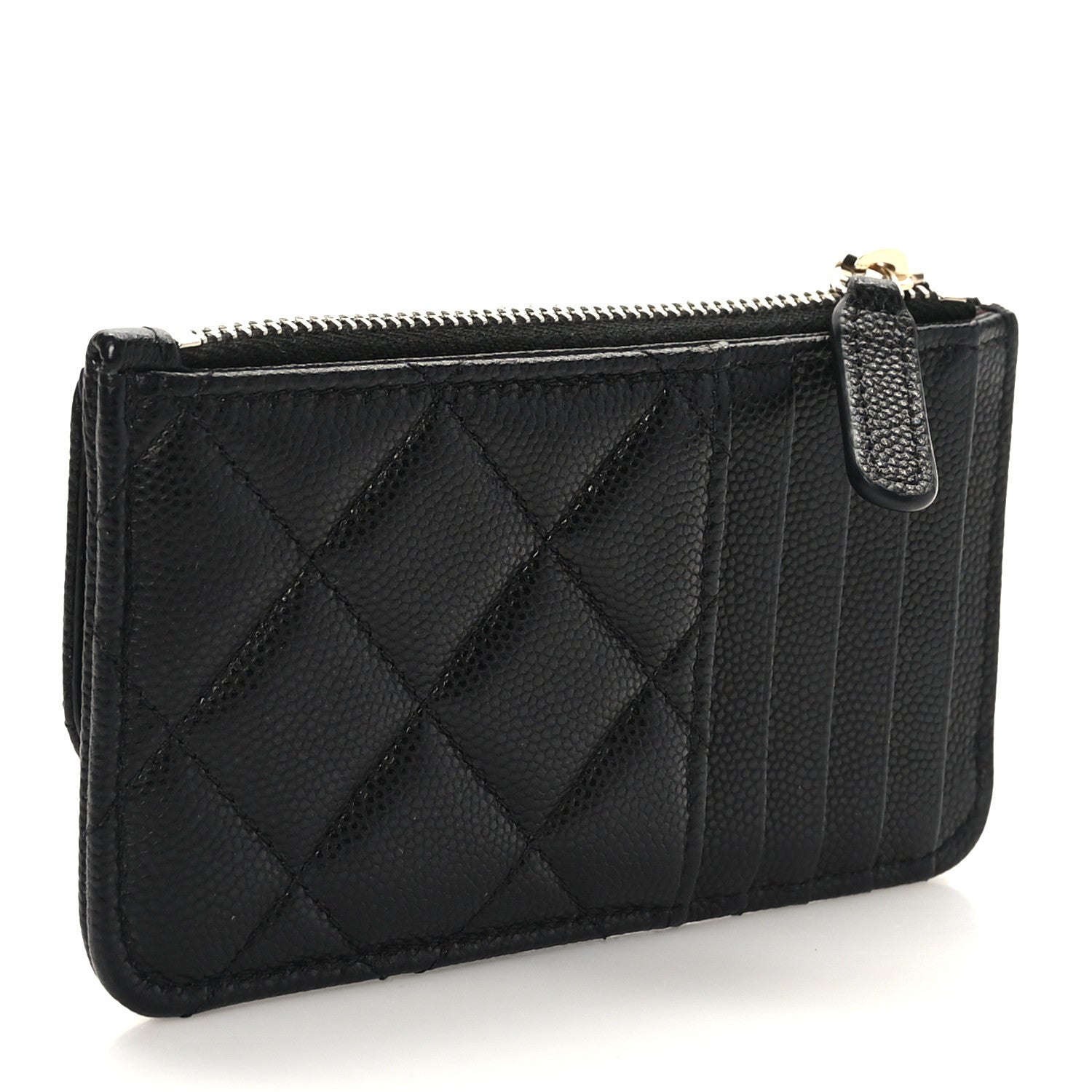 Chanel Caviar Quilted Flap Zip Card Holder Black 3 of 7