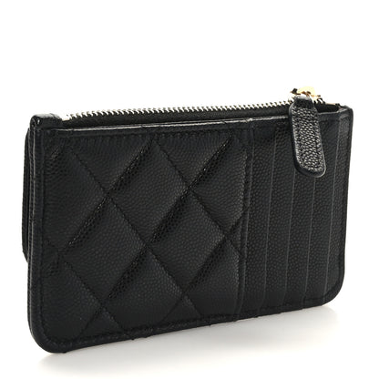 Chanel Caviar Quilted Flap Zip Card Holder Black 3 of 7