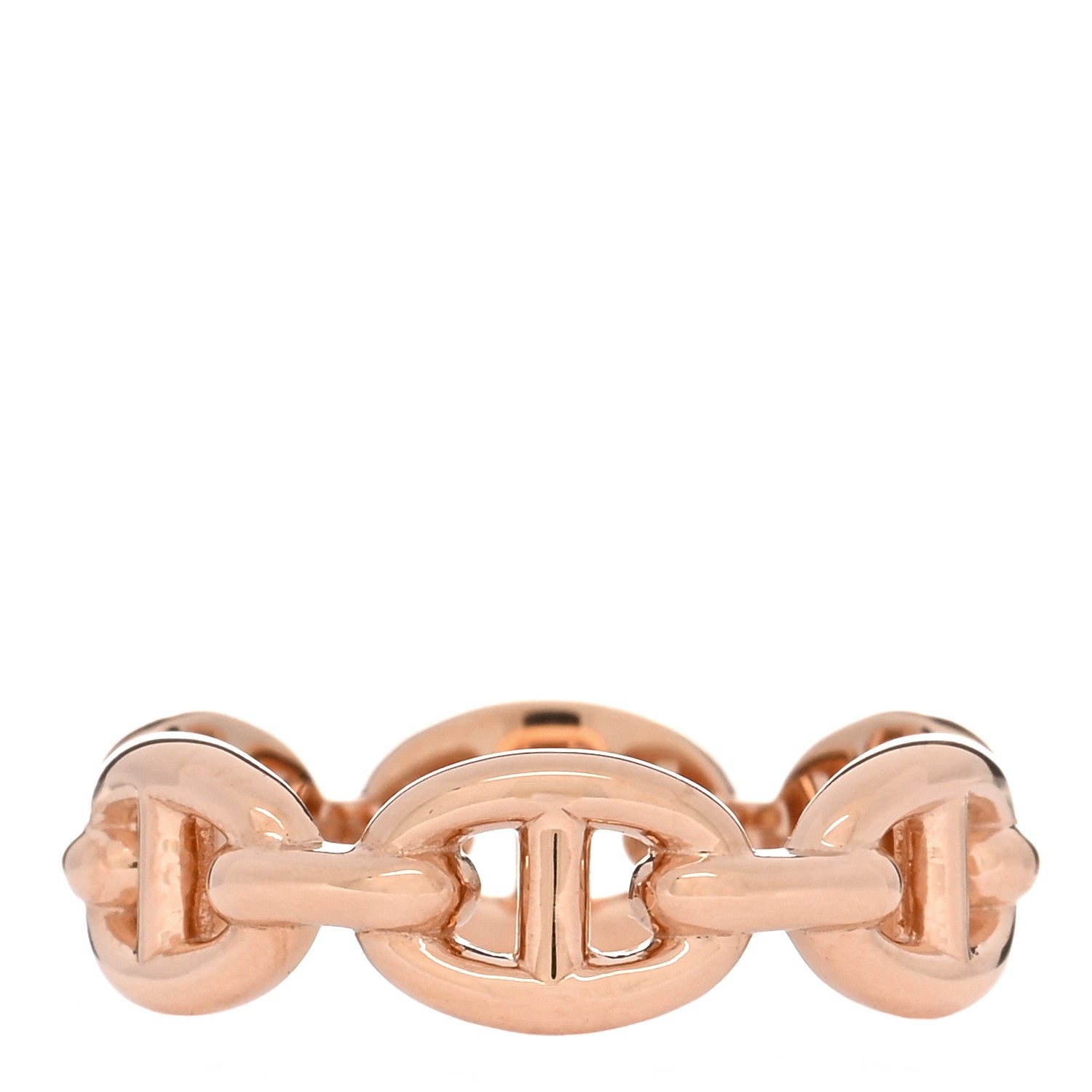 Hermes 18K Rose Gold PM Chaine D'Ancre Enchainee Ring 52 6 1 of 5