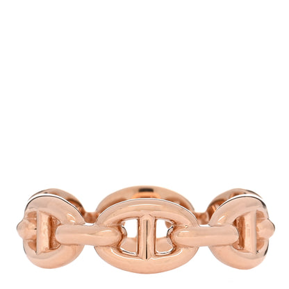 Hermes 18K Rose Gold PM Chaine D'Ancre Enchainee Ring 52 6 1 of 5