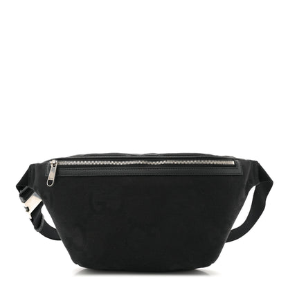 Gucci Monogram Jumbo GG Textured Dollar Calfskin Web Belt Bag Black 1 of 12