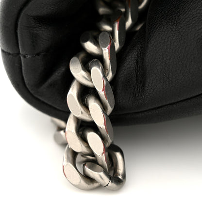 Saint Laurent Lambskin Quilted Medium Loulou Puffer Monogram Chain Satchel Black 12 of 13