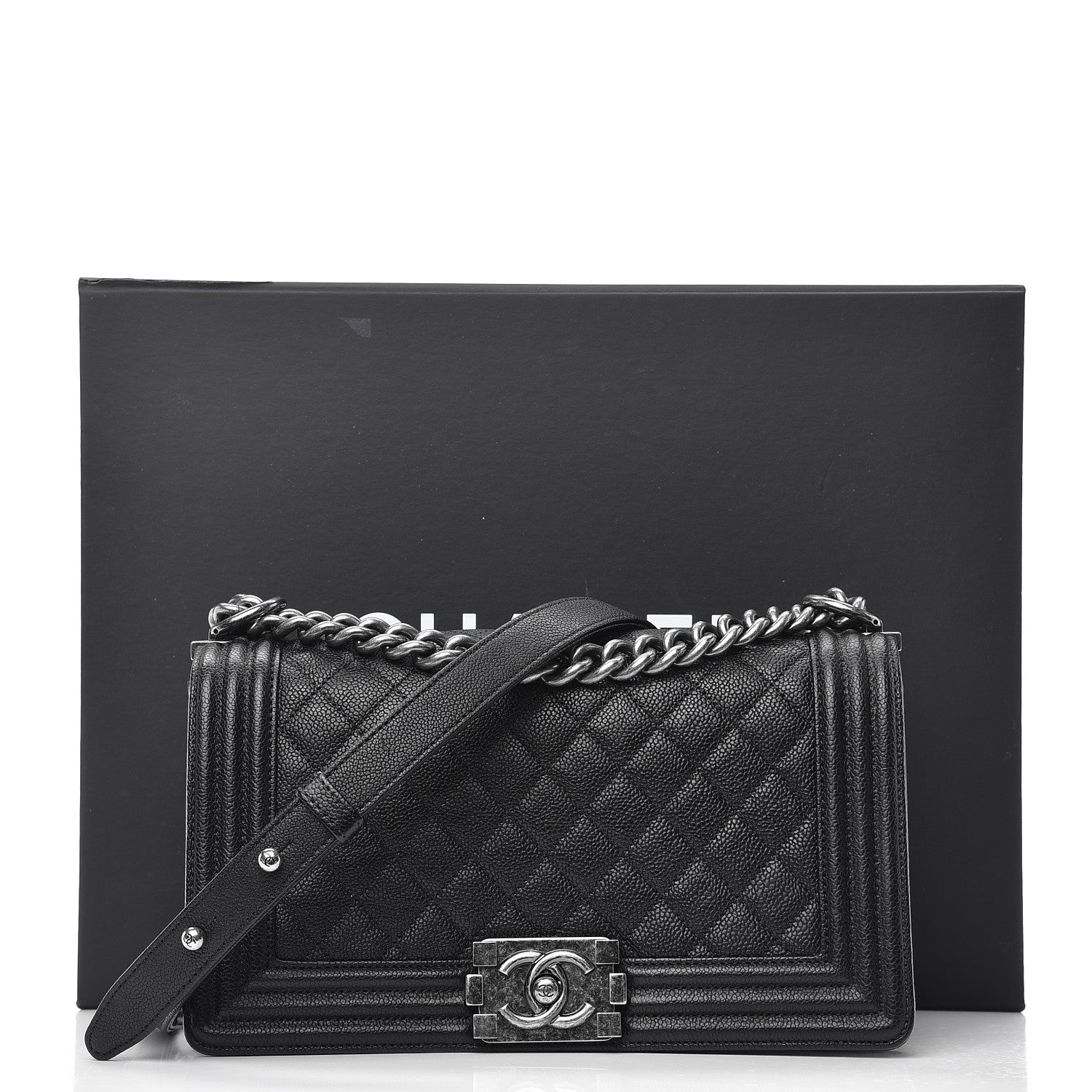 Chanel Caviar Quilted Medium Boy Flap Black 9 of 9