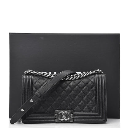 Chanel Caviar Quilted Medium Boy Flap Black 9 of 9