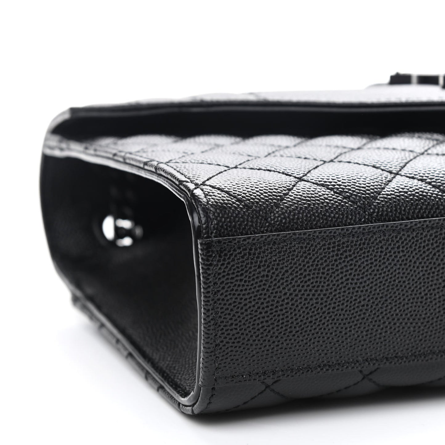 Grain De Poudre Textured Mixed Matelasse Triquilt Medium Monogram Satchel Black