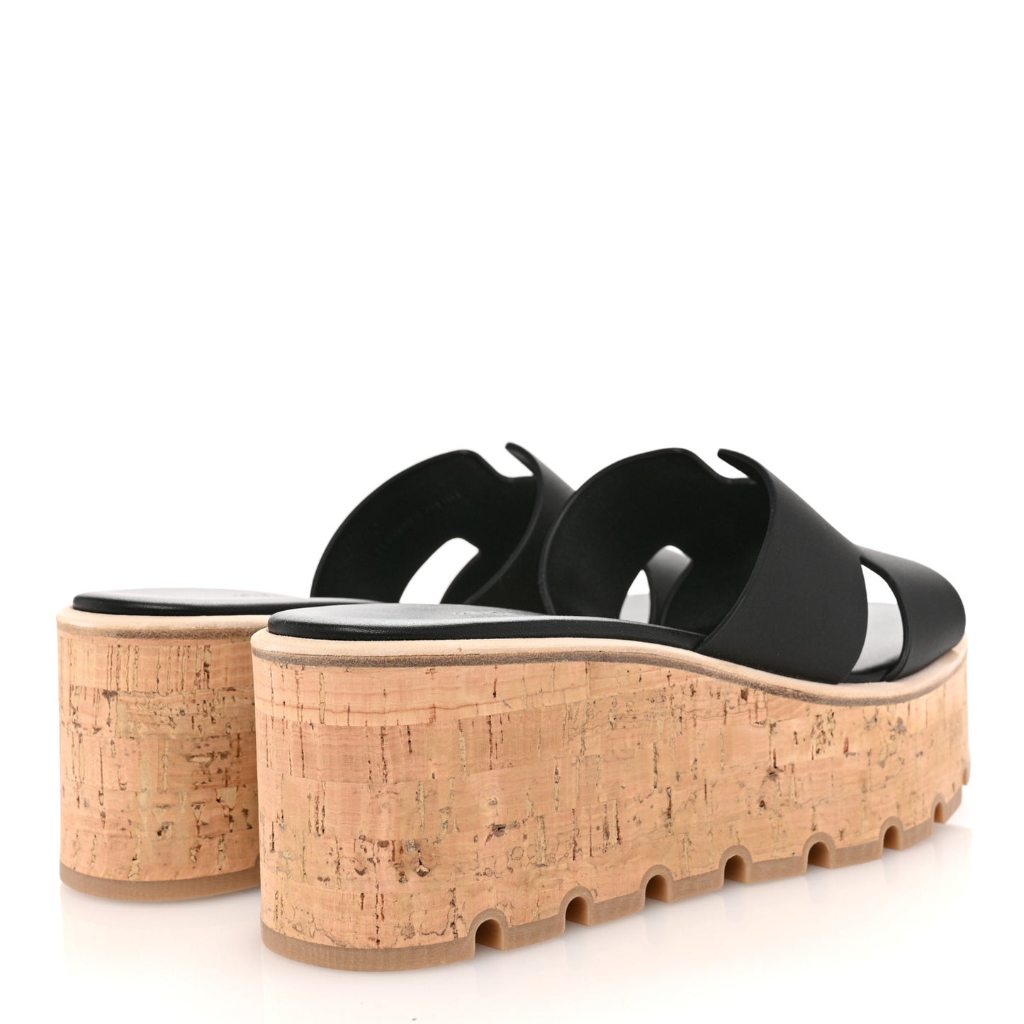Calfskin Cork Eze 30 Sandals 38 Black
