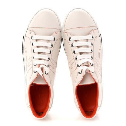 Hermes Calfskin Womens Voltage Sneakers 38 White Orange 5 of 10