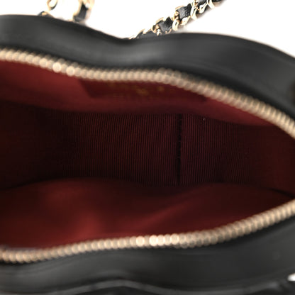Chanel Lambskin Quilted CC In Love Heart Clutch With Chain Black 5 of 11