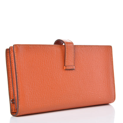 Hermes Chevre Mysore Bearn Gusset Wallet Feu 3 of 9