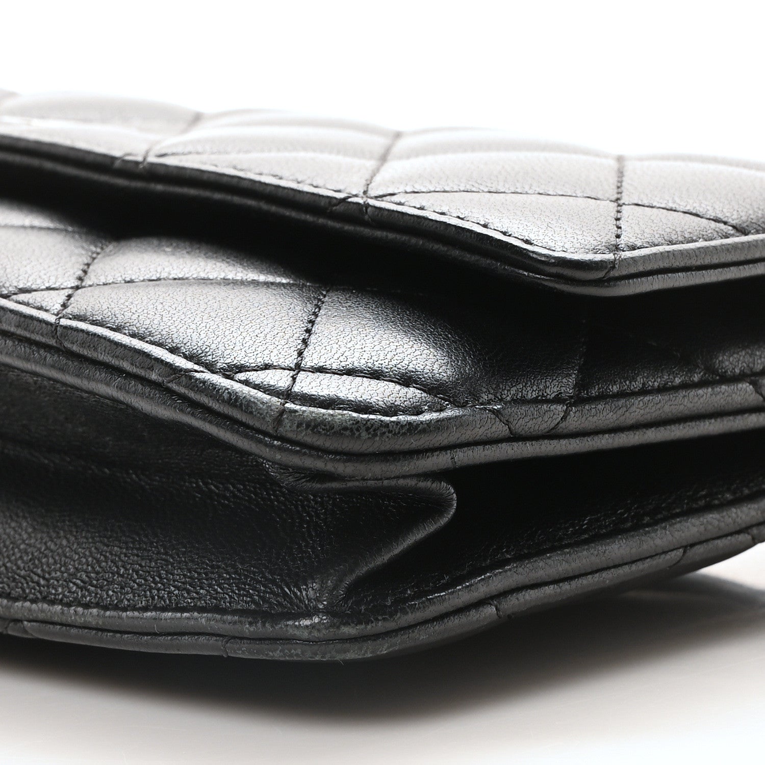 Chanel Lambskin Quilted Wallet On Chain WOC Black 11 of 11