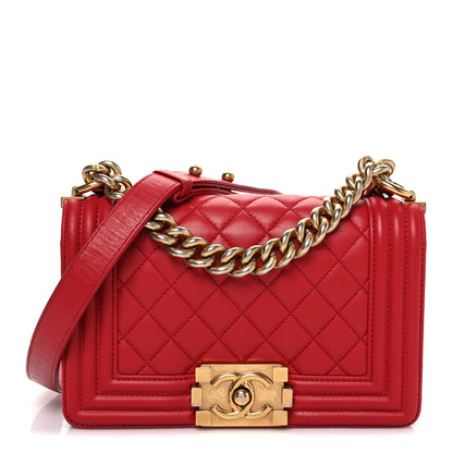 Chanel Lambskin Quilted Small Boy Flap Red 1 of 9