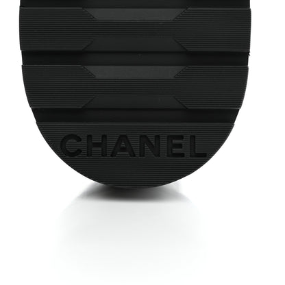 Chanel Shiny Lambskin Quilted Lace Up Combat Boots 39 Black 6 of 11