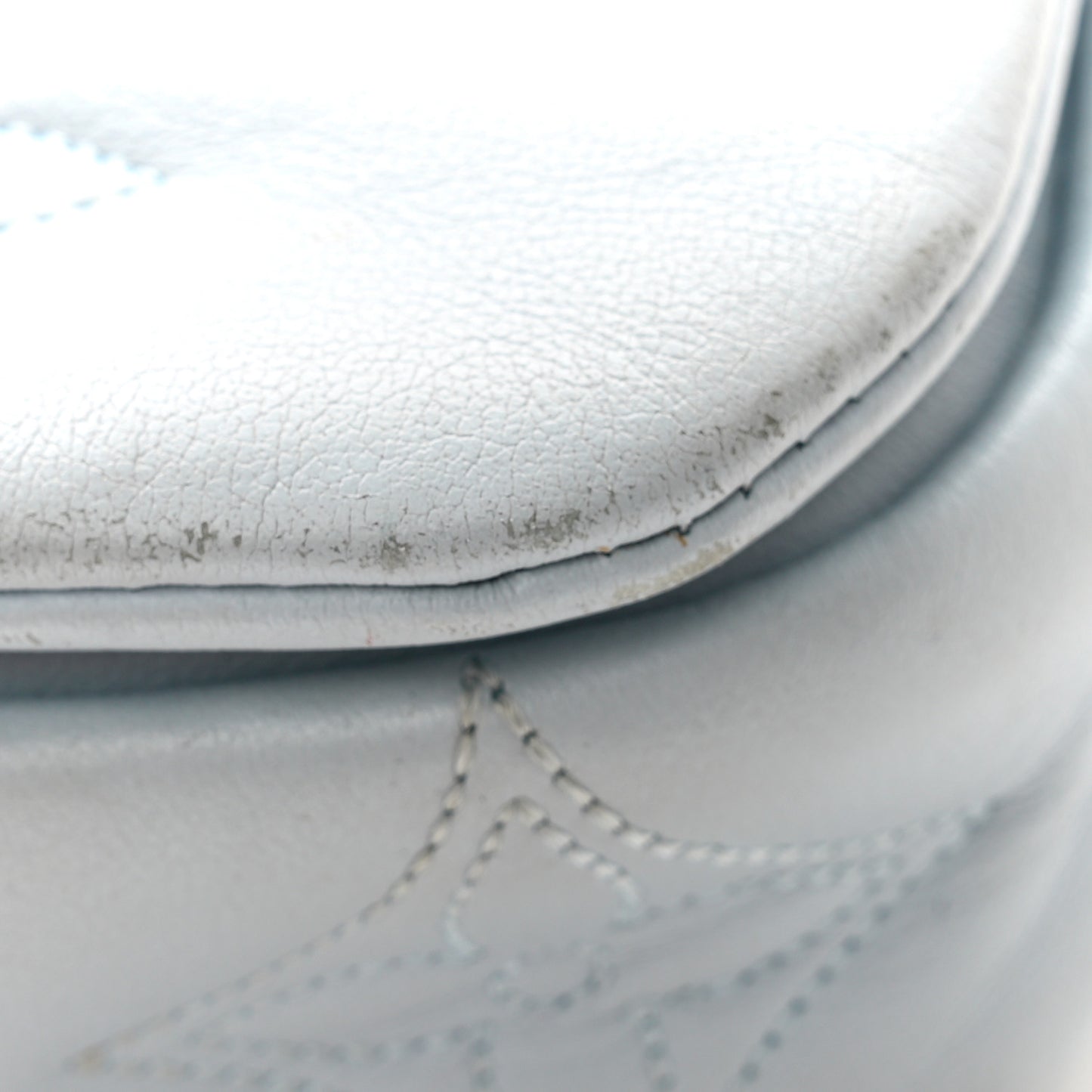 Calfskin Bubblegram Wallet On Strap Ice Blue