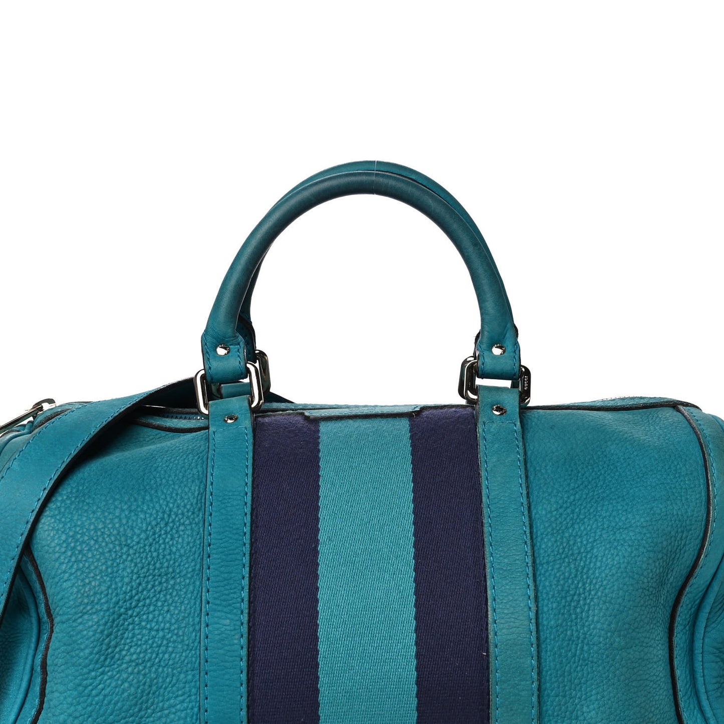 Calfskin Vintage Web Medium Boston Teal