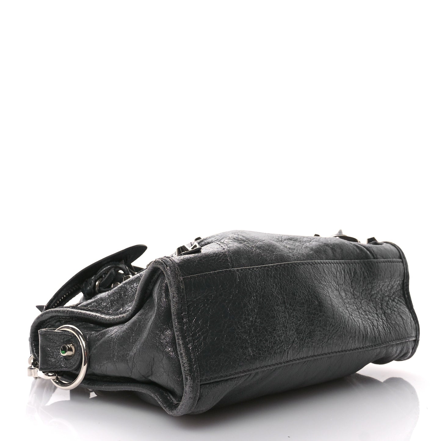 Agneau Classic Silver Hardware Mini City Gris Fossile