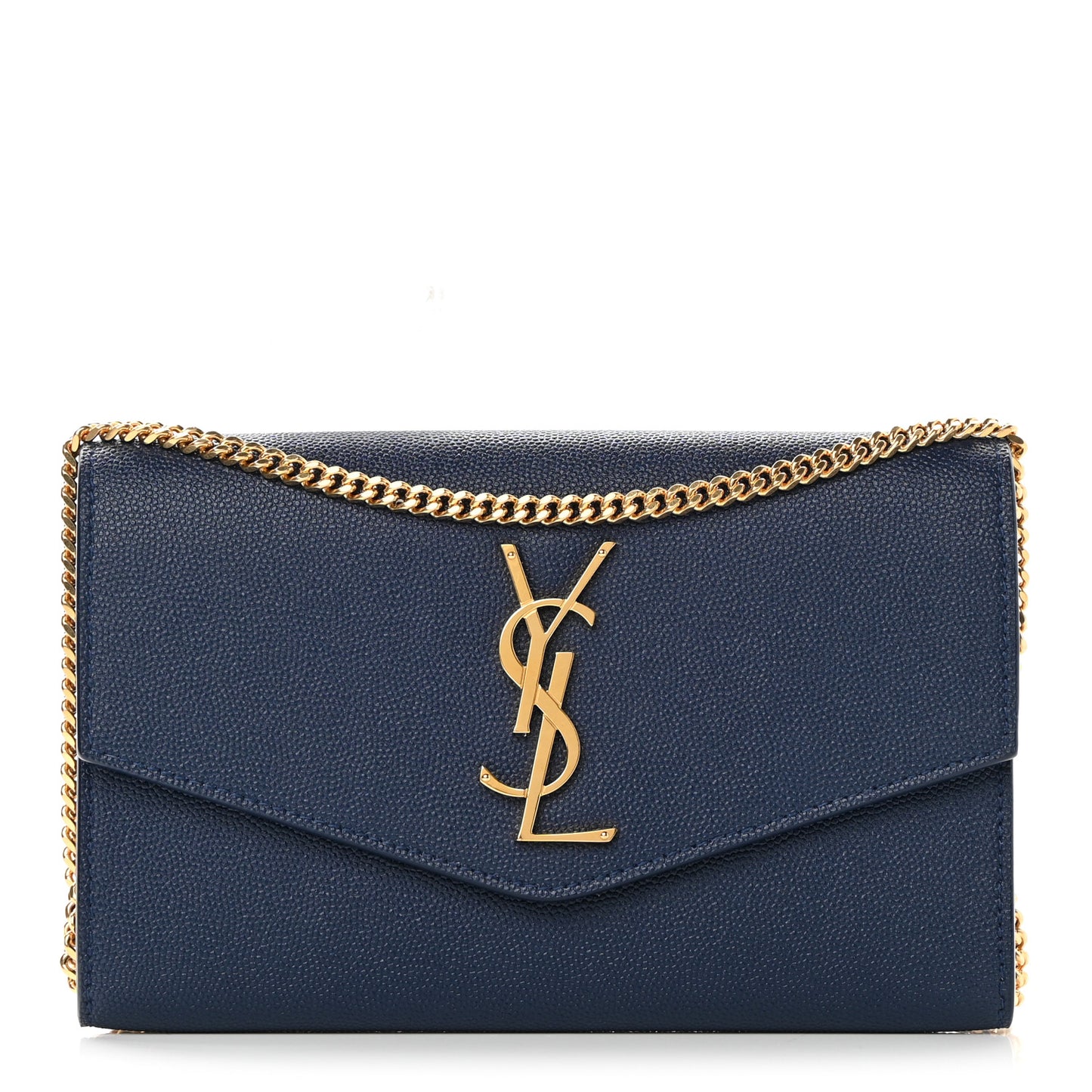 Grain De Poudre Monogram Uptown Chain Wallet Blue Charron