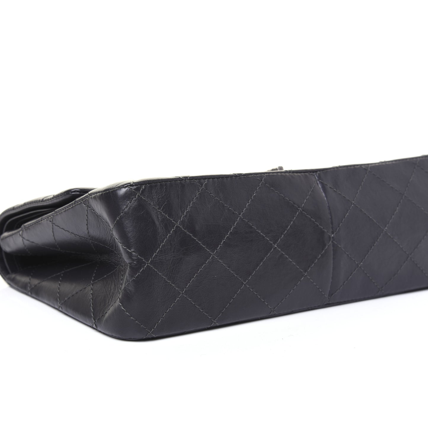 Aged Calfskin Quilted 2.55 Reissue 227 Flap Dark Grey