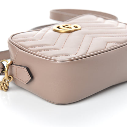 Gucci Calfskin Matelasse Mini GG Marmont Chain Shoulder Bag Porcelain Rose 7 of 8