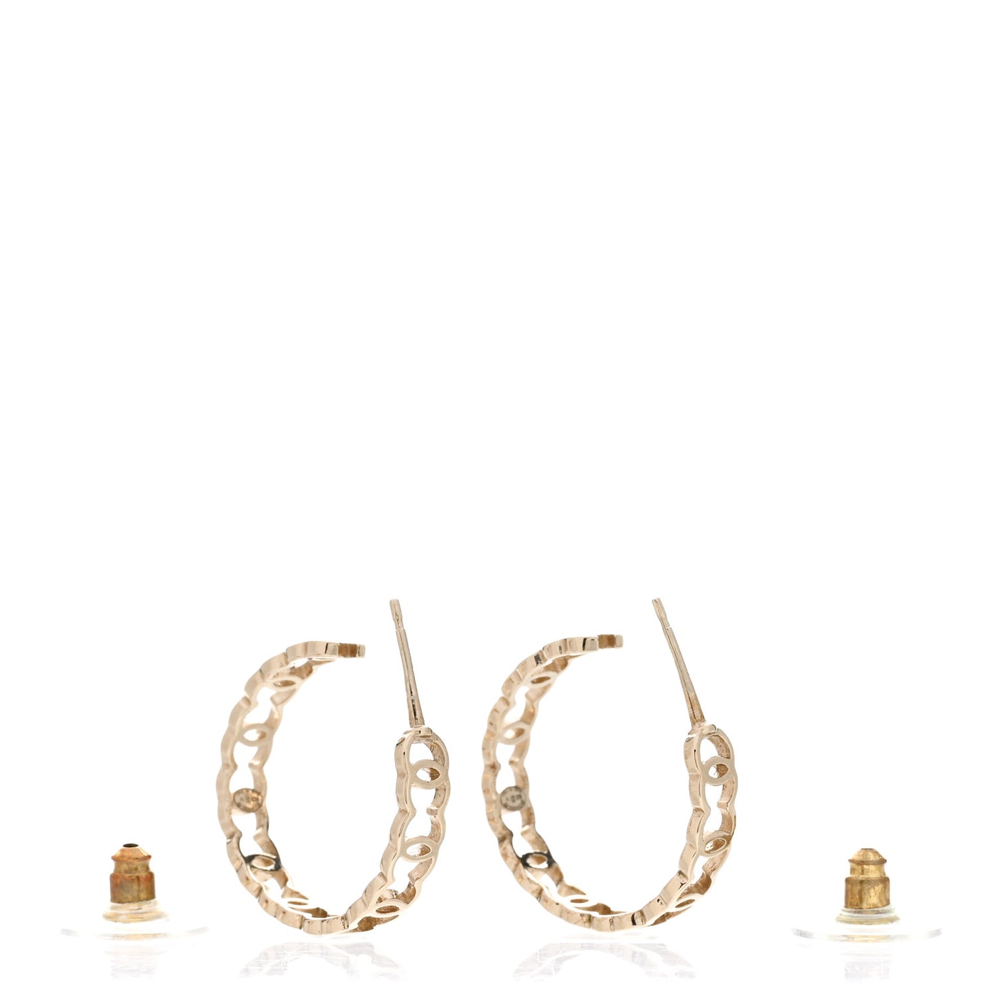 Metal CC Hoop Earrings Gold