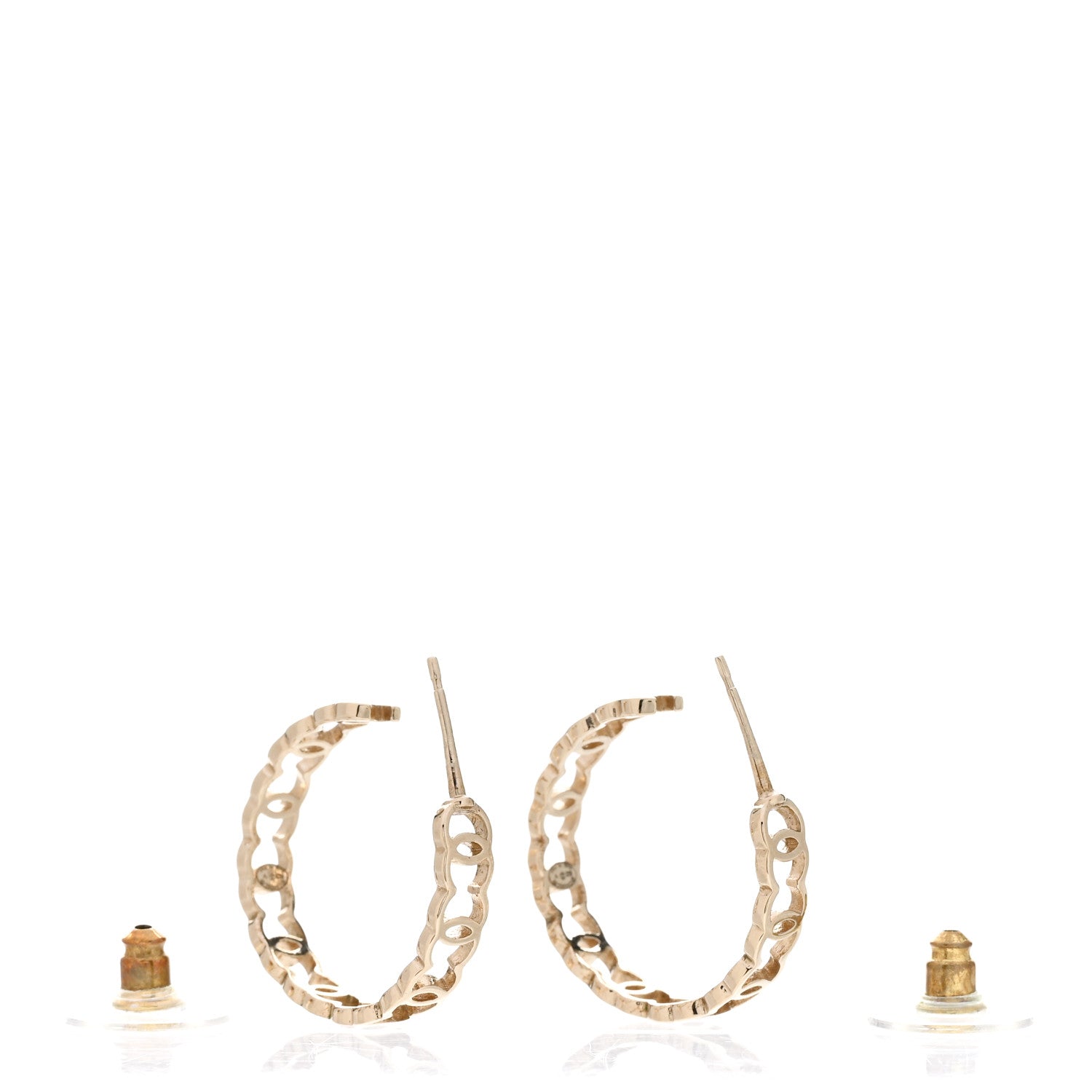 Chanel Metal CC Hoop Earrings Gold 3 of 5