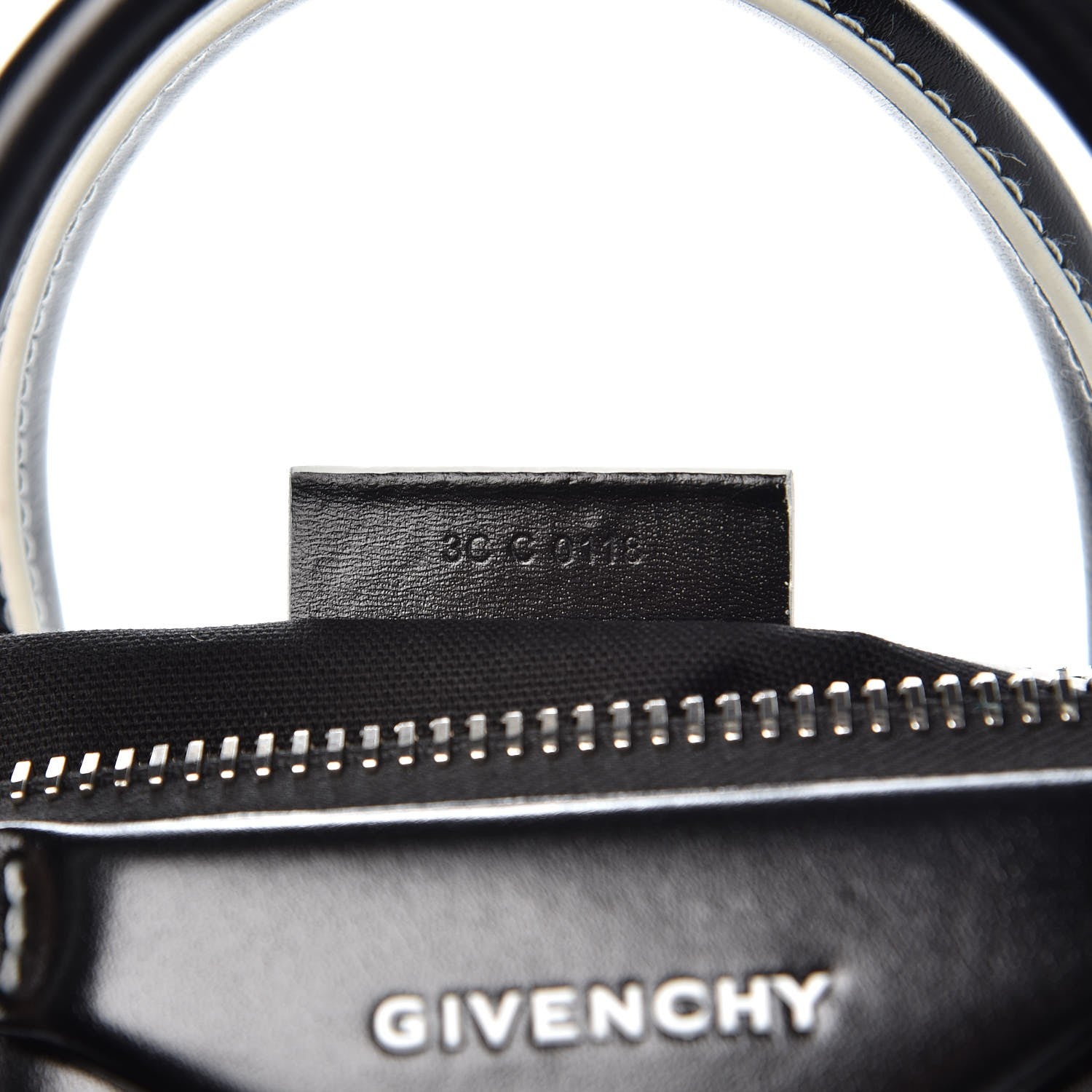 Givenchy Calfskin Contrast Topstitch Small Antigona Black White 8 of 8