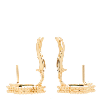 Van Cleef & Arpels 18K Yellow Gold Malachite Vintage Alhambra Earrings 2 of 6