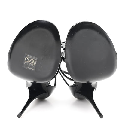 Saint Laurent Patent Cassandra 100 Ankle Strap Sandals 38.5 Black 6 of 10